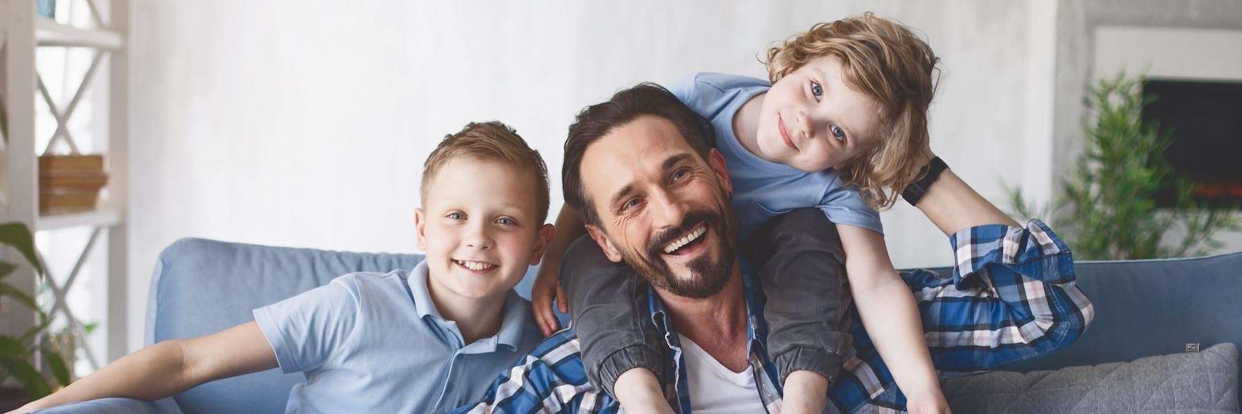 A father with his two kids