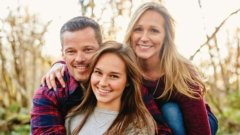 Happy family smiling in Wilmette IL
