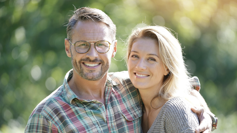 couple with beautiful smile in Wilmitte