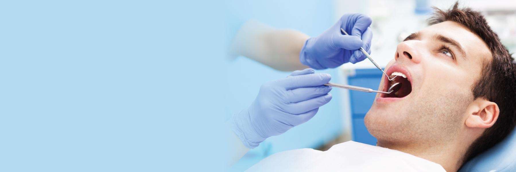 Man during tooth extraction
